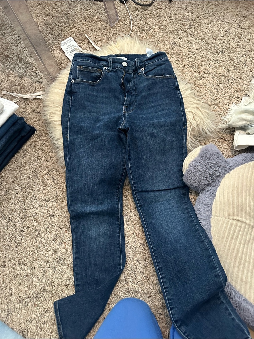 Good American Dark Blue Straight Leg Jeans